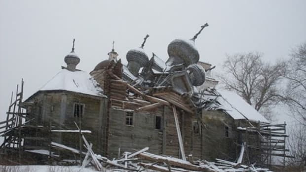 Ruined church in Vologda, Russia.