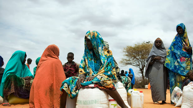 Somali women guarding food supply