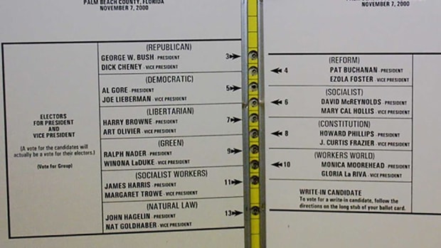 Palm Beach county's infamous butterfly ballot.