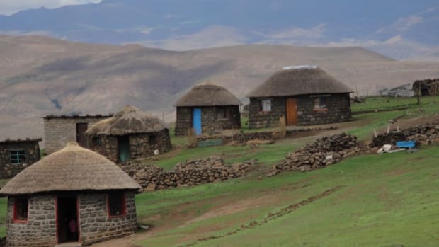 Lesotho mountain village.