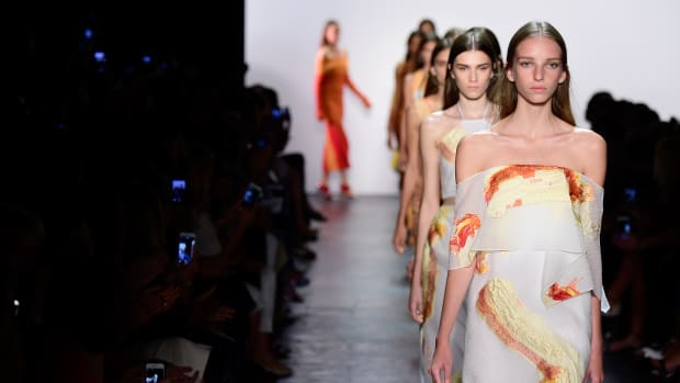 Models walk the runway wearing Prabal Gurung Spring 2016 during New York Fashion Week: The Shows.