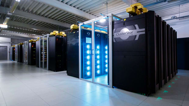 The German Climate Computing Center in Hamburg, Germany, uses a Mistral supercomputer to harness vast amounts of data for analyzing climate change and creating simulations for future climate activity on June 7th, 2017.
