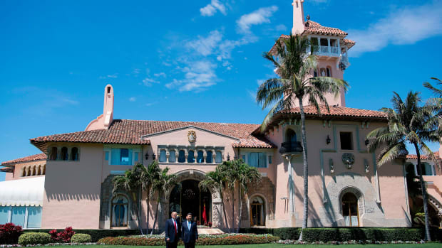 President Donald Trump and Chinese President Xi Jinping pose together at the Mar-a-Lago estate in West Palm Beach, Florida, April 7th, 2017.