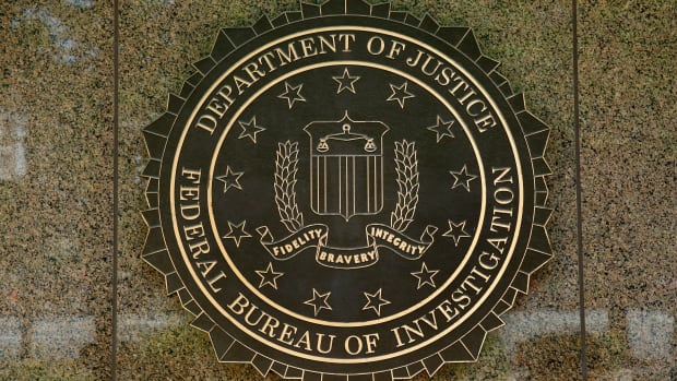 The Federal Bureau of Investigation seal is seen outside the FBI headquarters building in Washington, D.C.