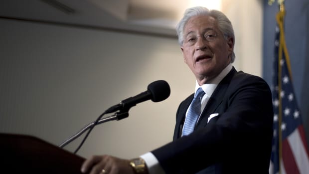 Donald Trump's personal attorney, Marc Kasowitz, delivers a statement to the press in Washington, D.C., on June 8th, 2017.