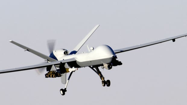 A General Atomics MQ-9 Reaper, a hunter-killer surveillance UAV.