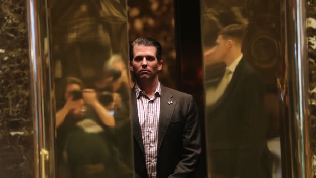 Donald Trump Jr. arrives at Trump Tower on January 18th, 2017, in New York City.