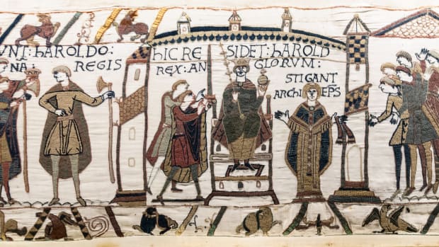 Detail from the Bayeux Tapestry, 11th century C.E.