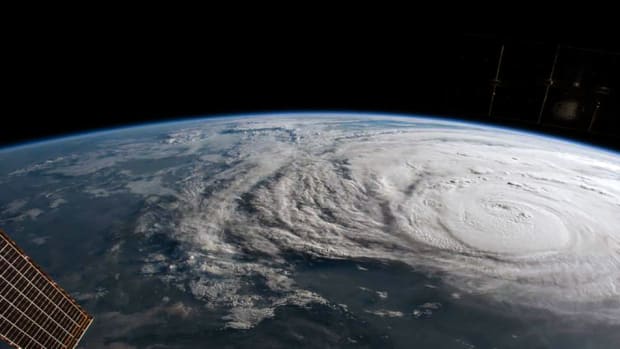 Hurricane Harvey is photographed from the International Space Station as it intensified on its way toward the Texas coast on August 25th, 2017.