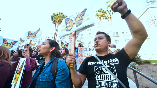 Dreamers and advocates attend a rally in support of a Clean Dream Act in Los Angeles, California, on March 5th, 2018.