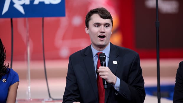 Charlie Kirk speaking at the 2015 Conservative Political Action Conference in National Harbor, Maryland.