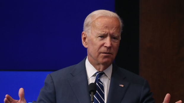 Joe Biden delivers a speech at the Brookings Institution on May 8th, 2018, in Washington, D.C.