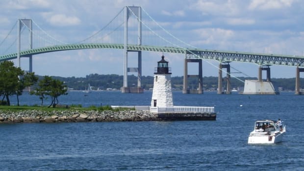 The Newport Harbor Light in Newport, Rhode Island.
