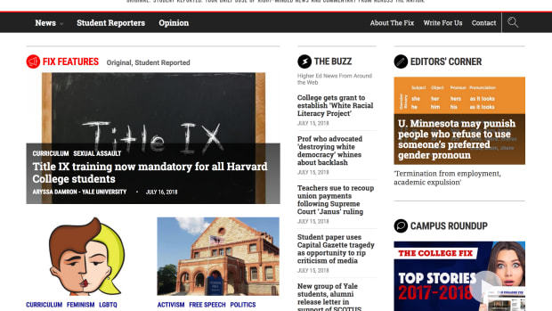 The College Fix homepage.