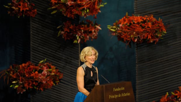 Martha Nussbaum gives a speech after receiving the Prince of Asturias Award for Social Sciences on October 26th, 2012, in Oviedo, Spain.