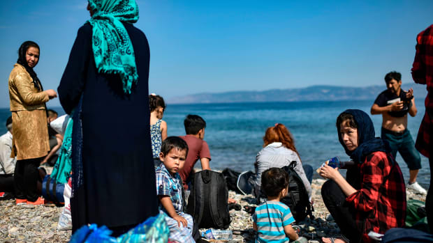 Migrants from Afghanistan arrive on the Greek island of Lesbos on August 6th, 2018, after crossing the Aegean Sea from Turkey on a dinghy. More than 1,500 refugees and migrants have died trying to cross the Mediterranean Sea to Europe in the first seven months of the year, according to the United Nations.