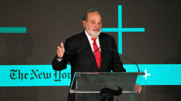 Carlos Slim Helu, chairman of Grupo Carso, speaks onstage at the New York Times New Work Summit on February 29th, 2016, in Half Moon Bay, California.