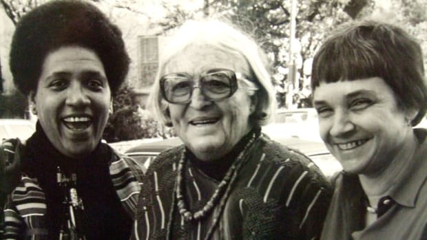 Left to right: Audre Lorde, Meridel Le Sueur, and Adrienne Rich in 1980.