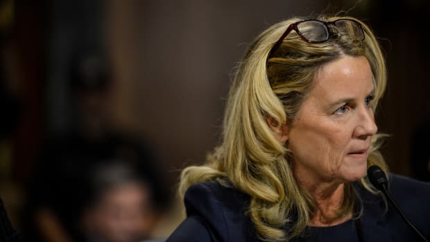 Christine Blasey Ford testifies before the Senate Judiciary Committee on September 27th, 2018.