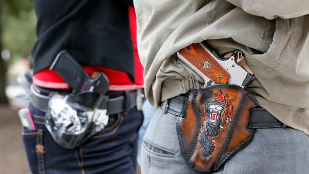 People carry pistols on January 1st, 2016 in Austin, Texas.