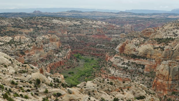 Sandstone formations are shown here in the Grand Staircase-Escalante National Monument on May 10th, 2017, outside Boulder, Utah. After close consultation with conservative ideological groups, Ryan Zinke's Department of the Interior drastically reduced the size of Grand Staircase-Escalante.