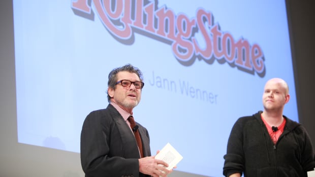 Rolling Stone Founder Jann Wenner and Spotify founder Daniel Ek on November 30th, 2011, in New York City.