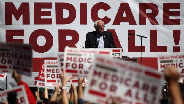 Senator Bernie Sanders speaks during a health-care rally at the 2017 Convention of the California Nurses Association on September 22nd, 2017, in San Francisco, California.