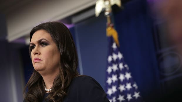 White House Press Secretary Sarah Sanders speaks during a daily briefing at the James Brady Press Briefing Room of the White House on October 31st, 2017, in Washington, D.C.