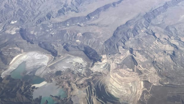 Bagdad, Arizona, is seen from a plane Januray 30th, 2017. Bagdad is a copper mining community and census-designated place in Yavapai County, Arizona.