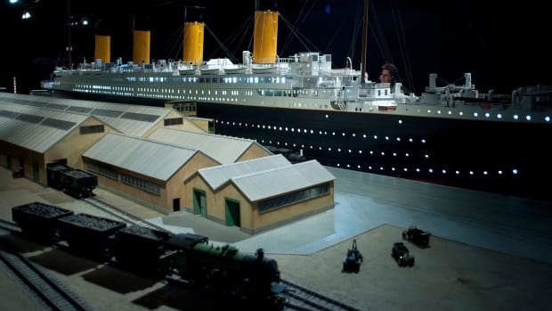 A woman looks at a 1:30 replica of the ship Titanic, built in the Park of Sciences in Granada, on February 25th, 2016.