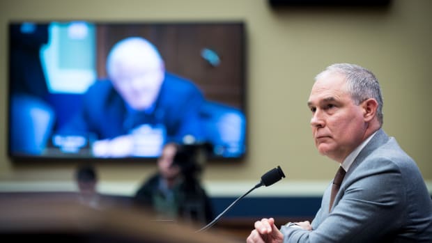 Scott Pruitt testifies before the Senate Committee on Environment and Public Works on December 7th, 2017, in Washington, D.C.