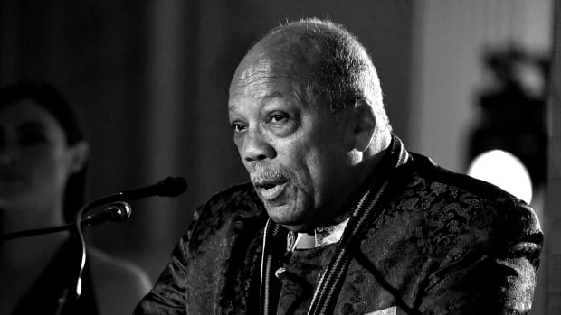 Quincy Jones speaks during Spotify's inaugural Secret Genius Awards.