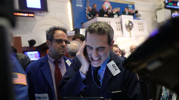 Traders work on the floor of the New York Stock Exchange on February 5th, 2018, in New York City.