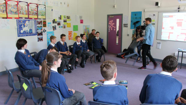 Students at Temple Carrig School participate in a philosophical discussion.