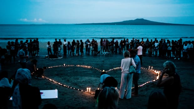 Crowds gather for a vigil in memory of the victims of the Christchurch mosque terror attacks on March 16th, 2019, in Auckland, New Zealand.