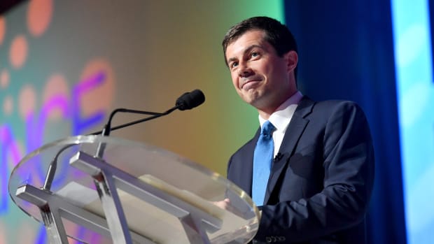Mayor Pete Buttigieg speaks on stage at the 2019 Essence Festival at the Ernest N. Morial Convention Center on July 7th, 2019, in New Orleans, Louisiana.