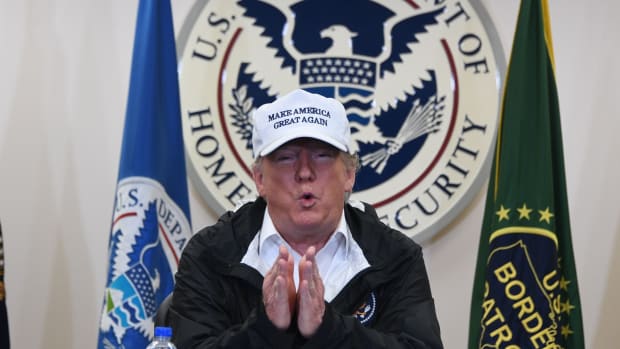 President Donald Trump speaks during his visit to U.S. Border Patrol McAllen Station in McAllen, Texas, on January 10th, 2019.