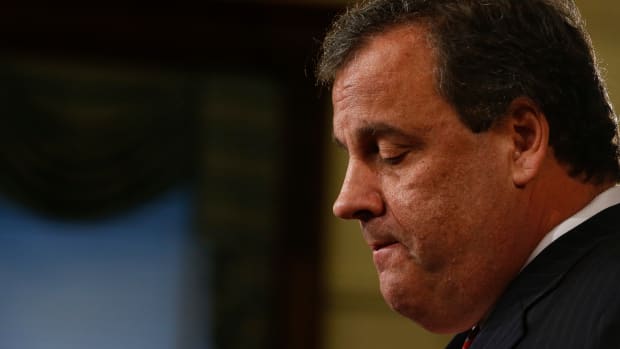 New Jersey Governor Chris Christie speaks about his knowledge of a study that snarled traffic at the George Washington Bridge during a news conference on January 9th, 2014, at the statehouse in Trenton, New Jersey.