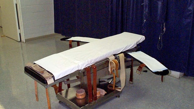 An undated handout photo from the Virginia Department of Corrections shows a gurney for lethal injection at the Greensville Correctional Center in Jarratt, Virginia.
