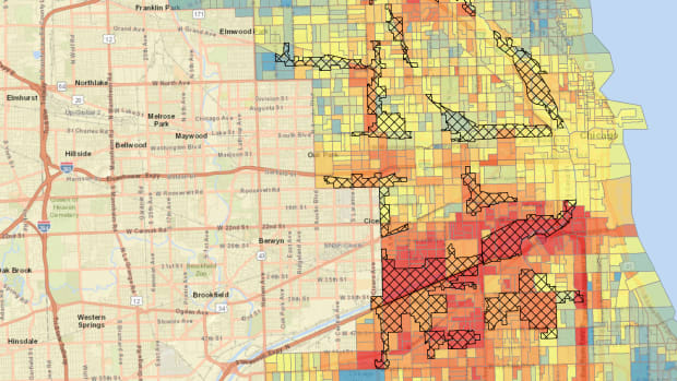 Cumulative Burden of Environmental Exposures and Population Vulnerability in Chicago, NRDC (detail)