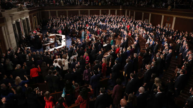 Members of the House of Representatives are sworn in during the first session of the 116th Congress at the U.S. Capitol on January 3rd, 2019, in Washington, D.C.