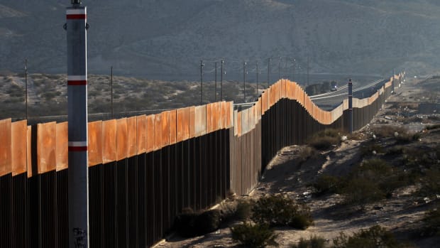 A view of the border wall between Mexico and the United States, in Ciudad Juarez, Chihuahua state, Mexico, on January 19th, 2018.