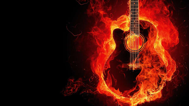 Guitar on fire music