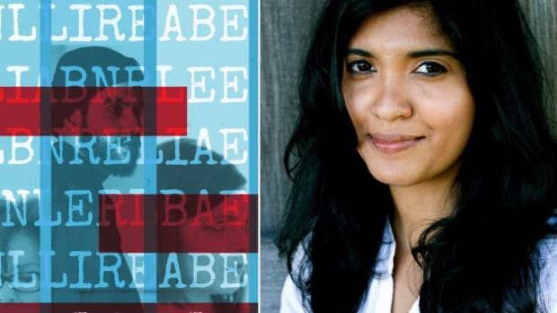 Dipika Guha and a poster for her play Unreliable.
