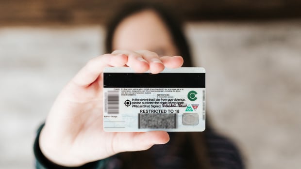 An ID tag that gives the press permission to publish photos of gun-related deaths from a student-led initiative to reduce gun violence.