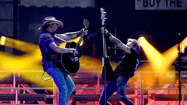 Jason Aldean performs during the Stagecoach Festival at Empire Polo Field on April 28th, 2019, in Indio, California.