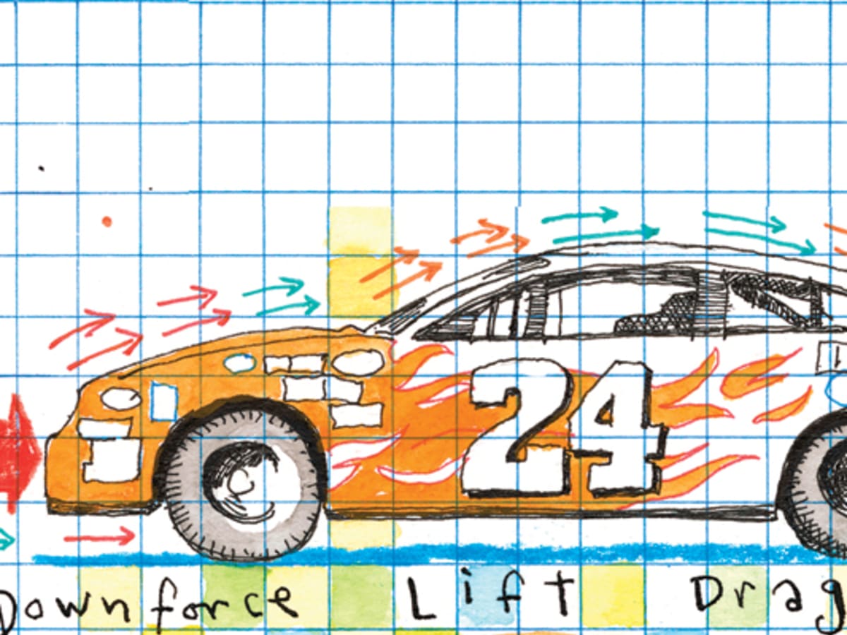 how to draw a nascar race car