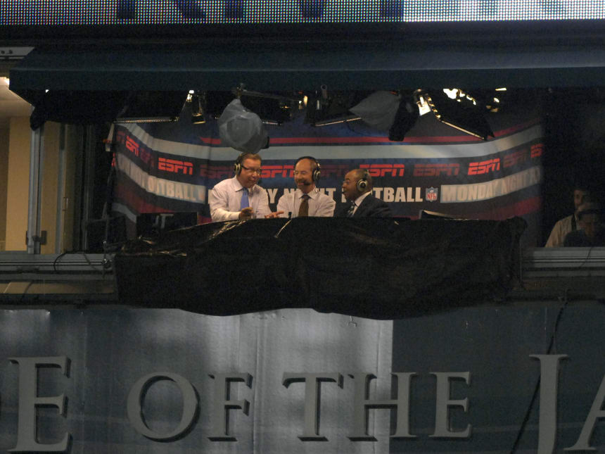The ESPN broadcast booth at Jacksonville Municipal Stadium on October 22, 2007.