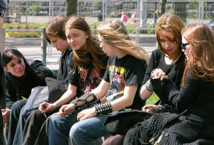 Jovens fãs de rock
