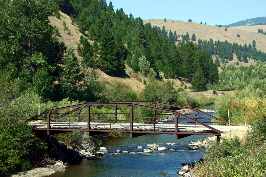 The Little Blackfoot River Bridge in Avon, Montana.